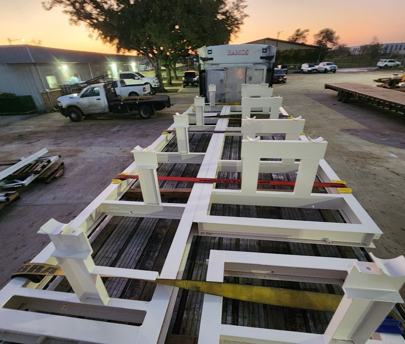 Structural Skid Bases — Welded, coated equipment frames with pipe saddles